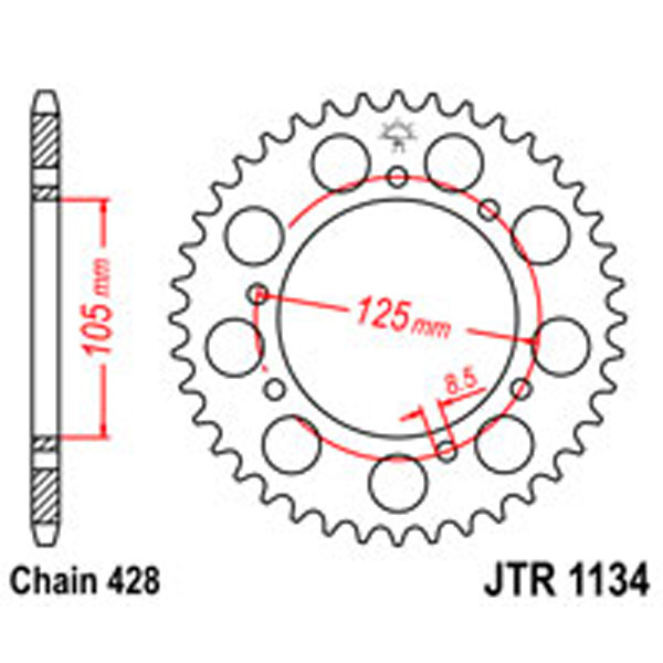 JT JT Rear Sprockets R/W 1134-52